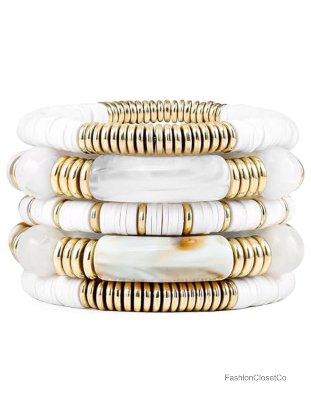 Chunky Stretch Bangle Bracelets for Women - Stackable Bamboo Tube Bracelet Set